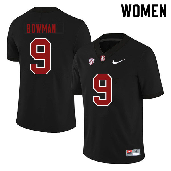 Women #9 Colby Bowman Stanford Cardinal College Football Jerseys Sale-Black